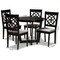 Baxton Studio Valerie Grey Upholstered and Dark Brown Wood 5-Piece Dining Set 172-9730-10898 - alternate 2